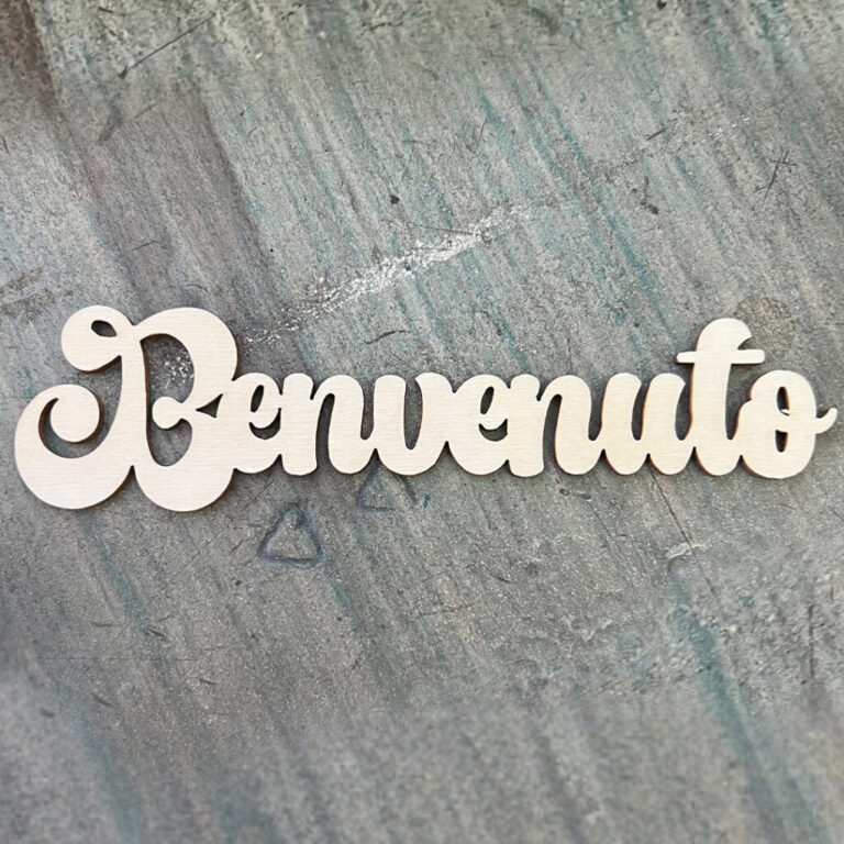 Scritta Benvenuto In Legno 18Xh4,5Cm Circa – Crlsc009