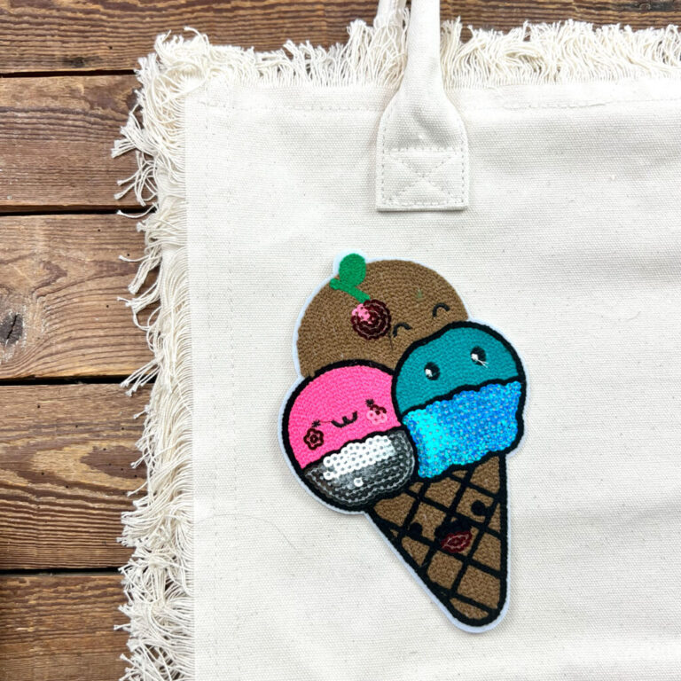 PATCH GELATO PAIETTES E NEEDLE PUNCH TERMOADESIVO 13 X H19CM – CRPAT015