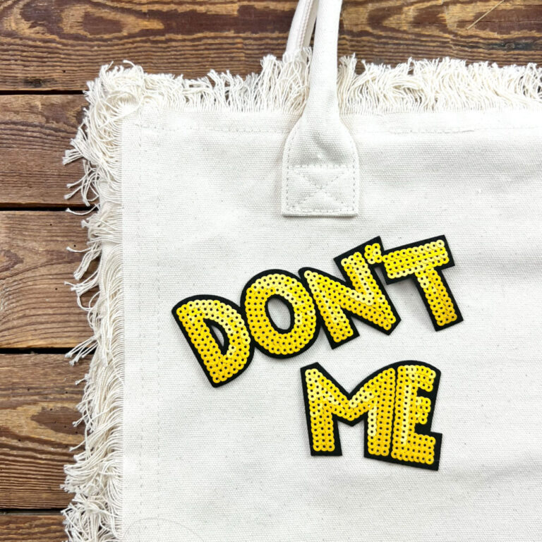 Patch Scritta Don’T Me Paiettes Termoadesiva 15,5 X H12Cm
