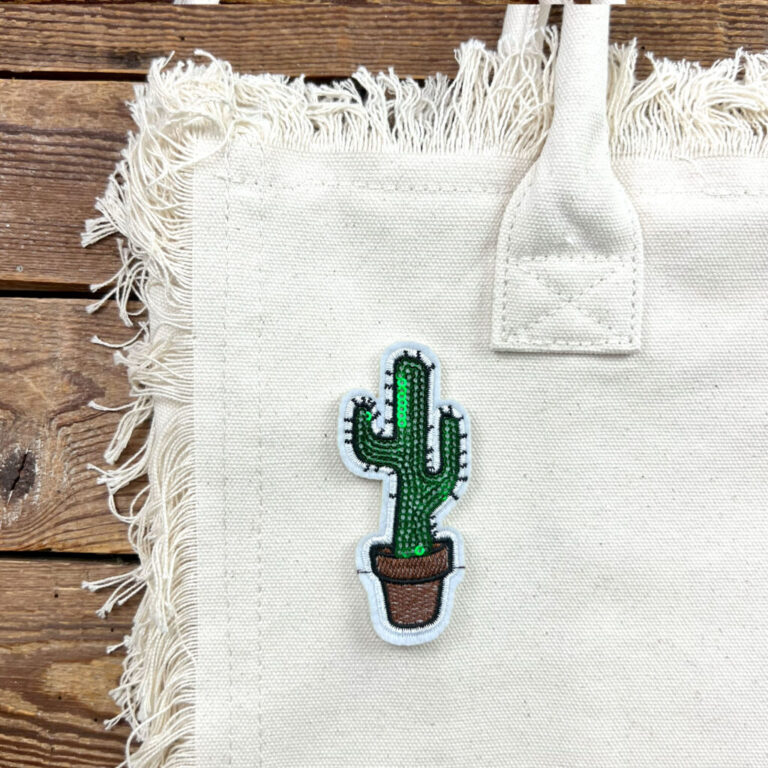 Patch Cactus Paiettes Termoadesivo 4,5 X H9,5 Cm