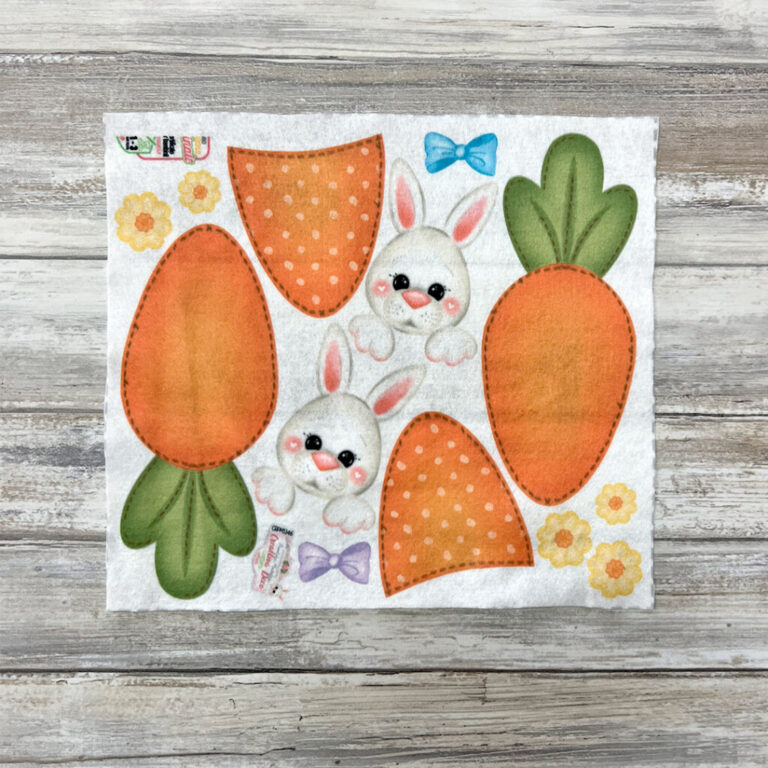 Pannolenci Morbidoso Deco Coniglio Carota 25X22,5Cm