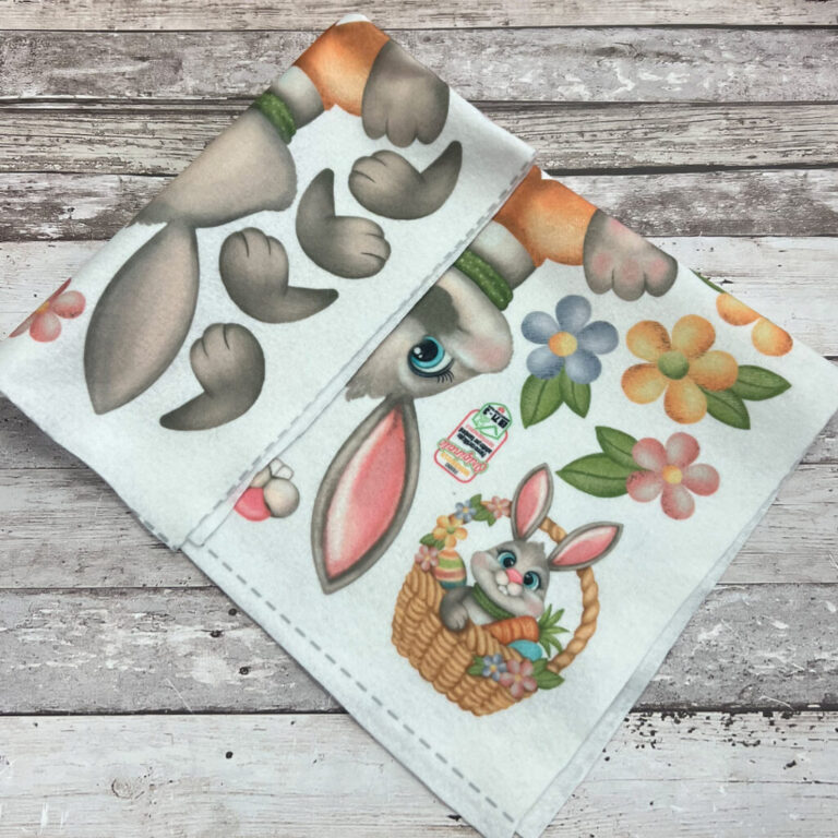 Pannolenci Morbidoso Deco Coniglietto Nel Cestino 45X50Cm
