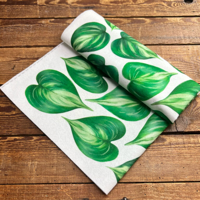 Pannolenci Morbidoso Deco Foglie Pothos 50×45Cm