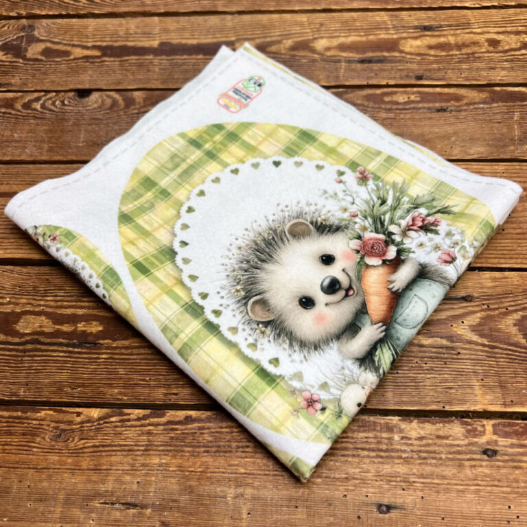 PANNOLENCI MORBIDOSO DECO RICCIO NELL'OVETTO 50×45CM – CRPMS194