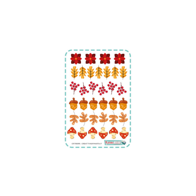 Termostick Funghi, Foglie, Ghiande, Bacche E Fiori Autunnali – 36 Pz 1,5Cm Circa