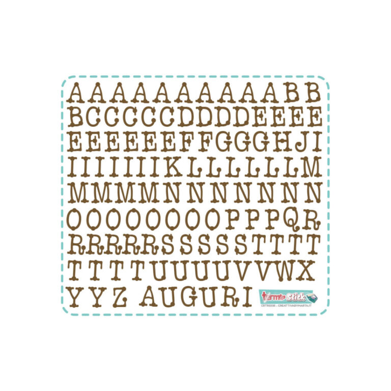 Termostick Alfabeto 3 – 114 Lettere Marrone Da 1,3Cm Circa – Crtrs035