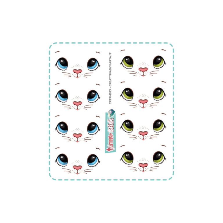 Termostick Animaletto 1 Occhi Piccoli – 8 Set 2 Colori Larghi 4,2 Cm – Crtrs079