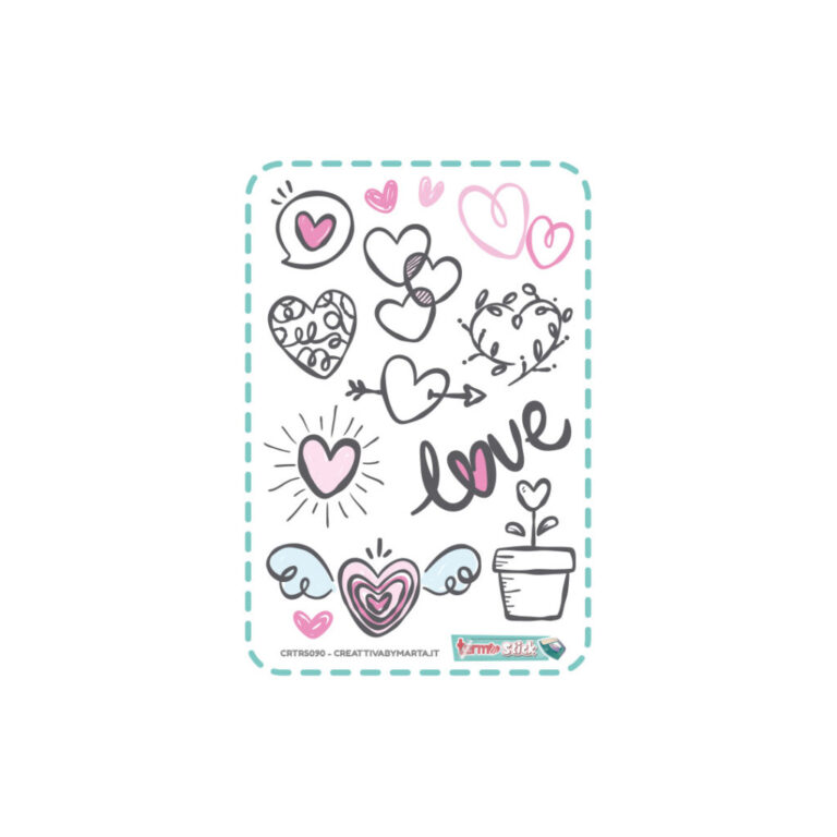 TERMOSTICK CUORI LOVE - 13 ELEMENTI DA 2 A 5 CM CIRCA - CRTRS090