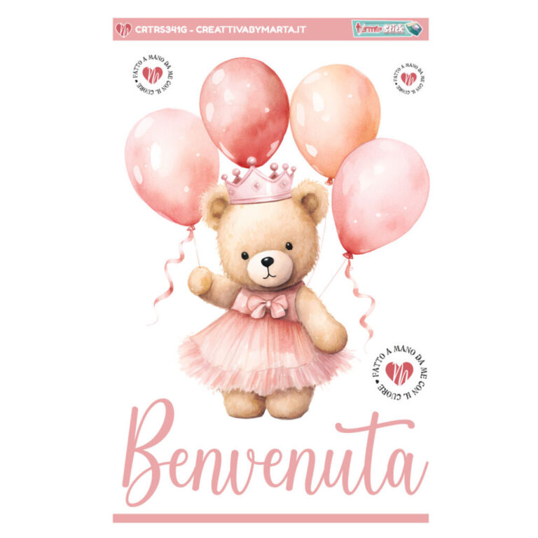 Termostick Orsetta Principessa Con Palloncini Rosa