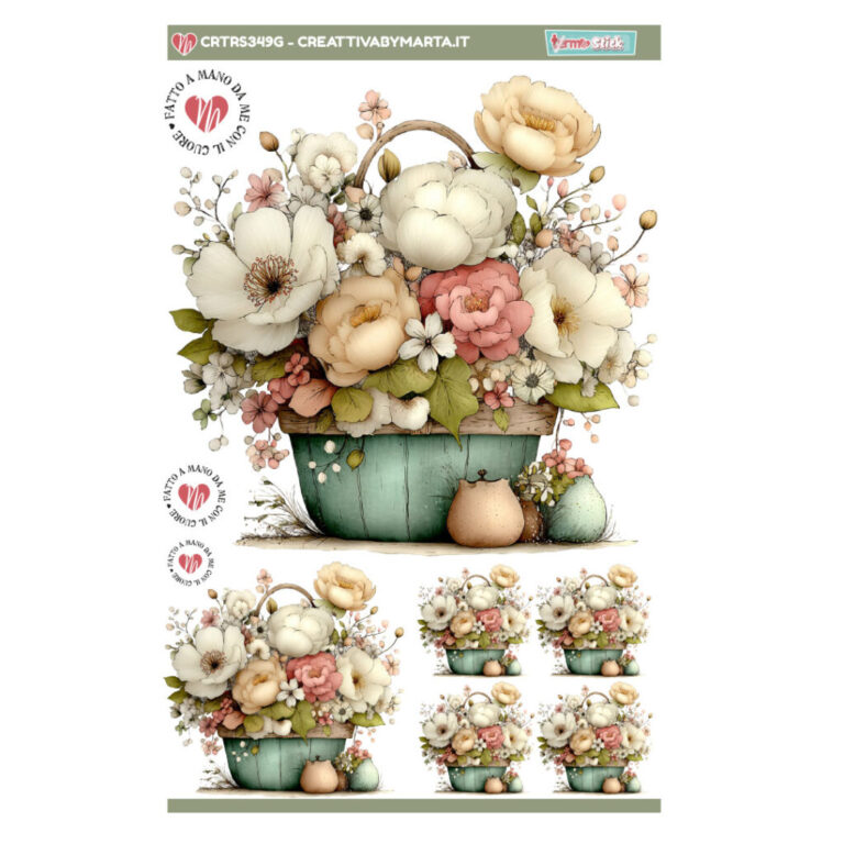 TERMOSTICK CESTINO DI FIORI CON CAMELIE DIVERSE MISURE – CRTRS349