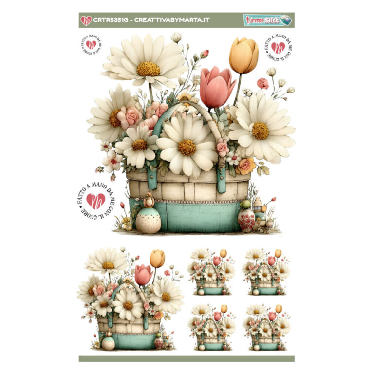 Termostick Cestino Di Fiori E Margherite Diverse Misure