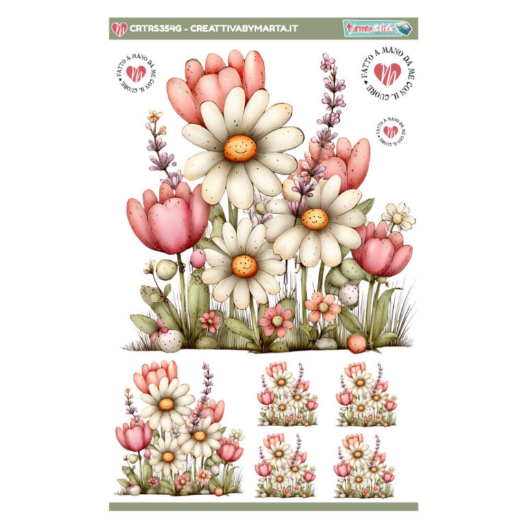 Termostick Banner Fiori Di Campo Rosa E Margherite Diverse Misure