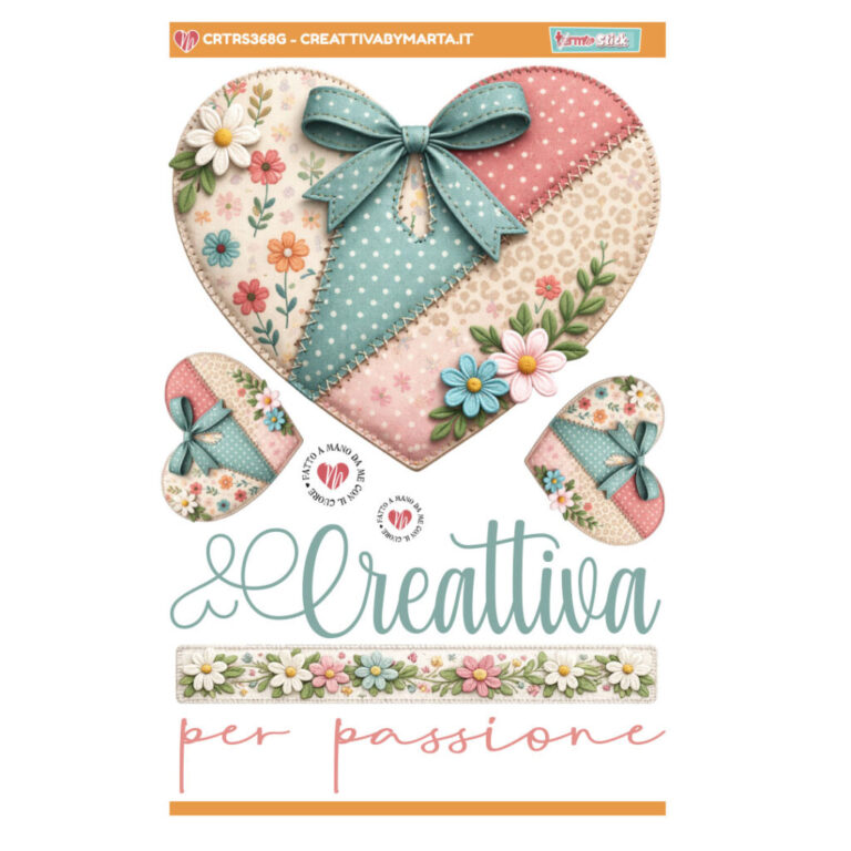 TERMOSTICK CREATIVA PER PASSIONE CON CUORE PATCHWORK - CRTRS368