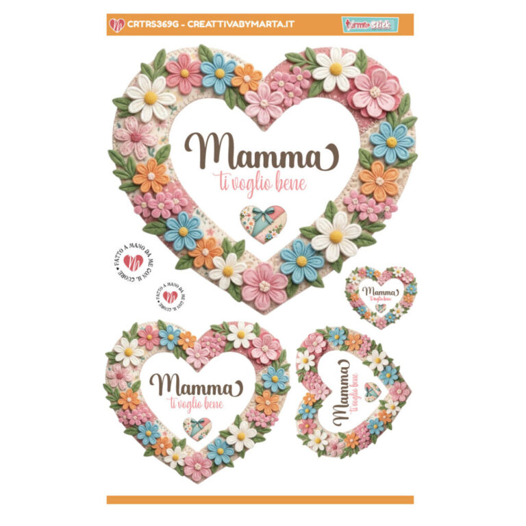Termostick  Mamma Ti Voglio Bene Cuore Ricamato – Crtrs369