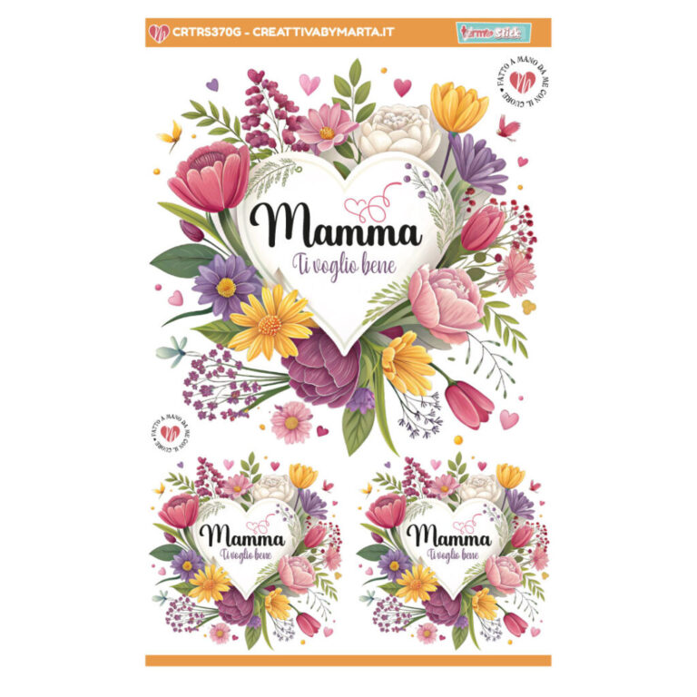 Termostick  Mamma Ti Voglio Bene Ghirlanda Di Fiori A Cuore – Crtrs370