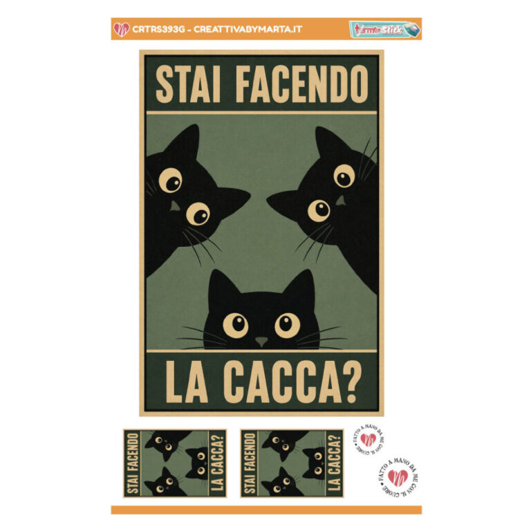 TERMOSTICK STAI FACENDO LA CACCA GATTI NERI - CRTRS393