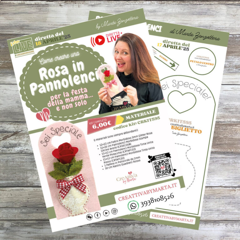 Cartamodello Extralive250 Rosellina Pannolenci Per Festa Della Mamma – Ext00250