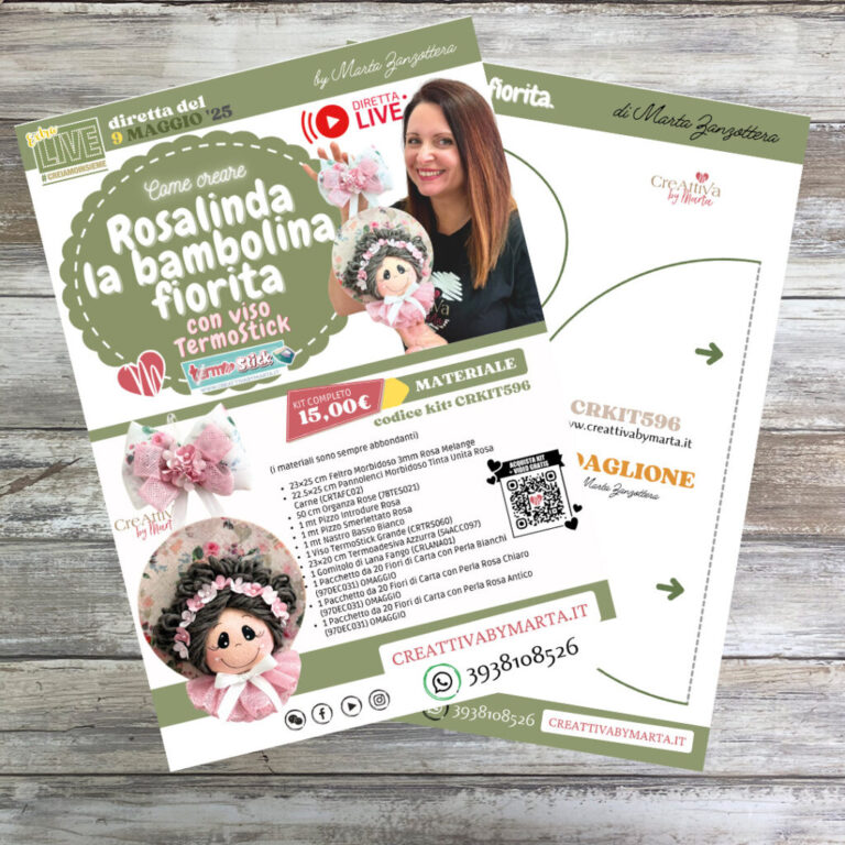 Cartamodello Extralive251 Rosalinda La Bambolina Fiorita In Pannolenci Morbidoso – Ext00251