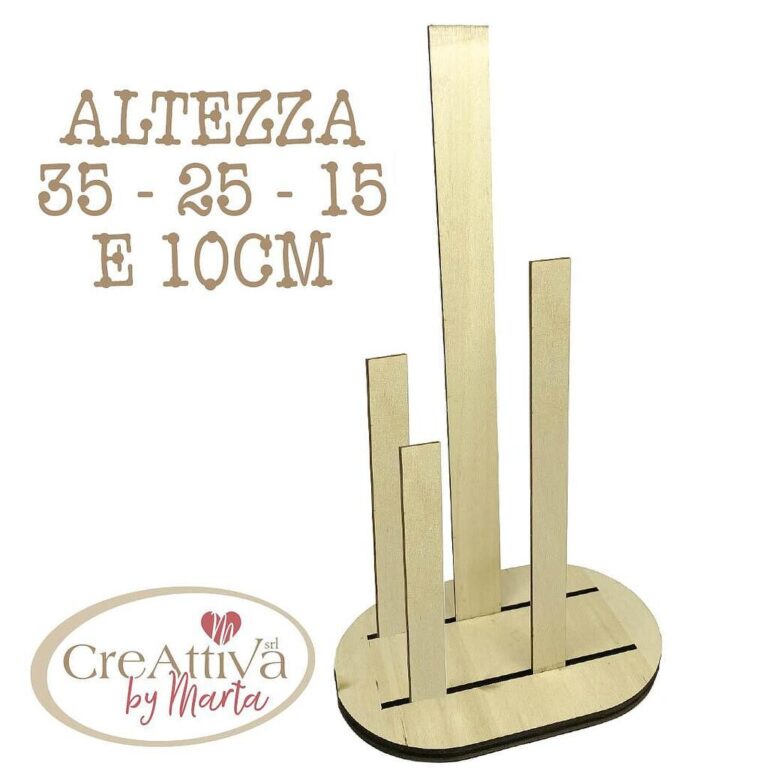 Struttura In Legno Con 4 Assi H.35-25-15-10Cm – Cracc01400