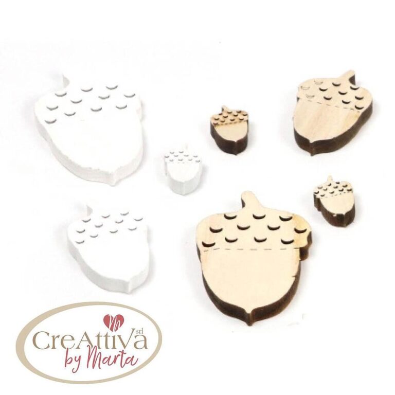 Assortimento 18Pz Ghiande Legno Misure Miste – 86Dec018