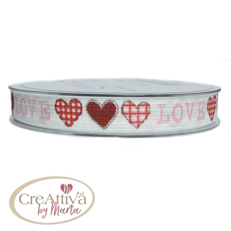 Nastro In Cotone Stampa Love H 1,5Cm – 82Nas038