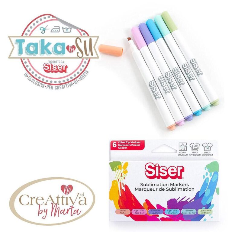 PENNARELLI SUBLIMATICI SISER SET DA 6 COLORI PASTEL PACK - SUBMARPASTEL - CRTAKA6100