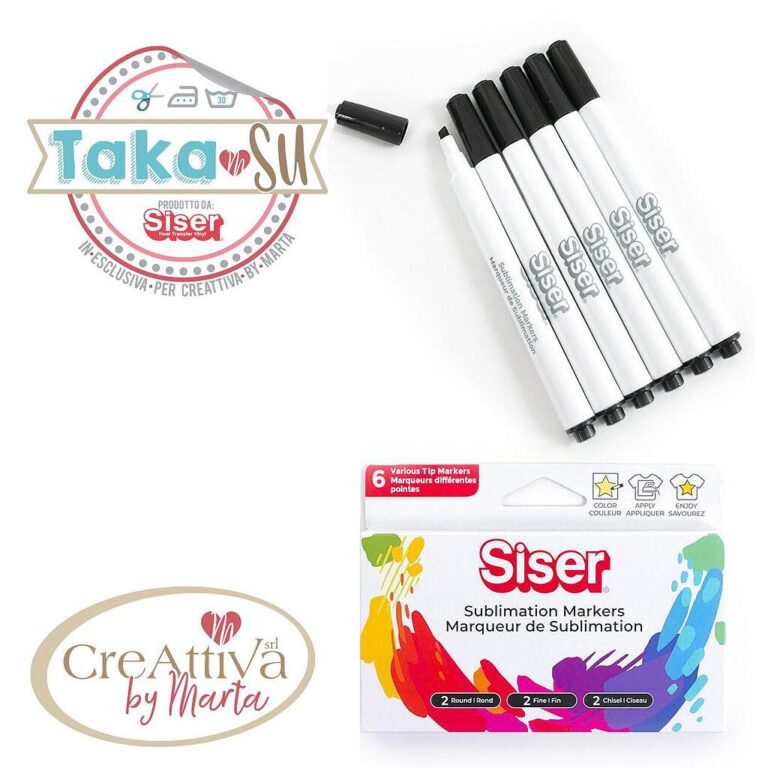 PENNARELLI SUBLIMATICI SISER SET DA 6 COLORI BLACK PACK - SUBMARKBLACK - CRTAKA6200